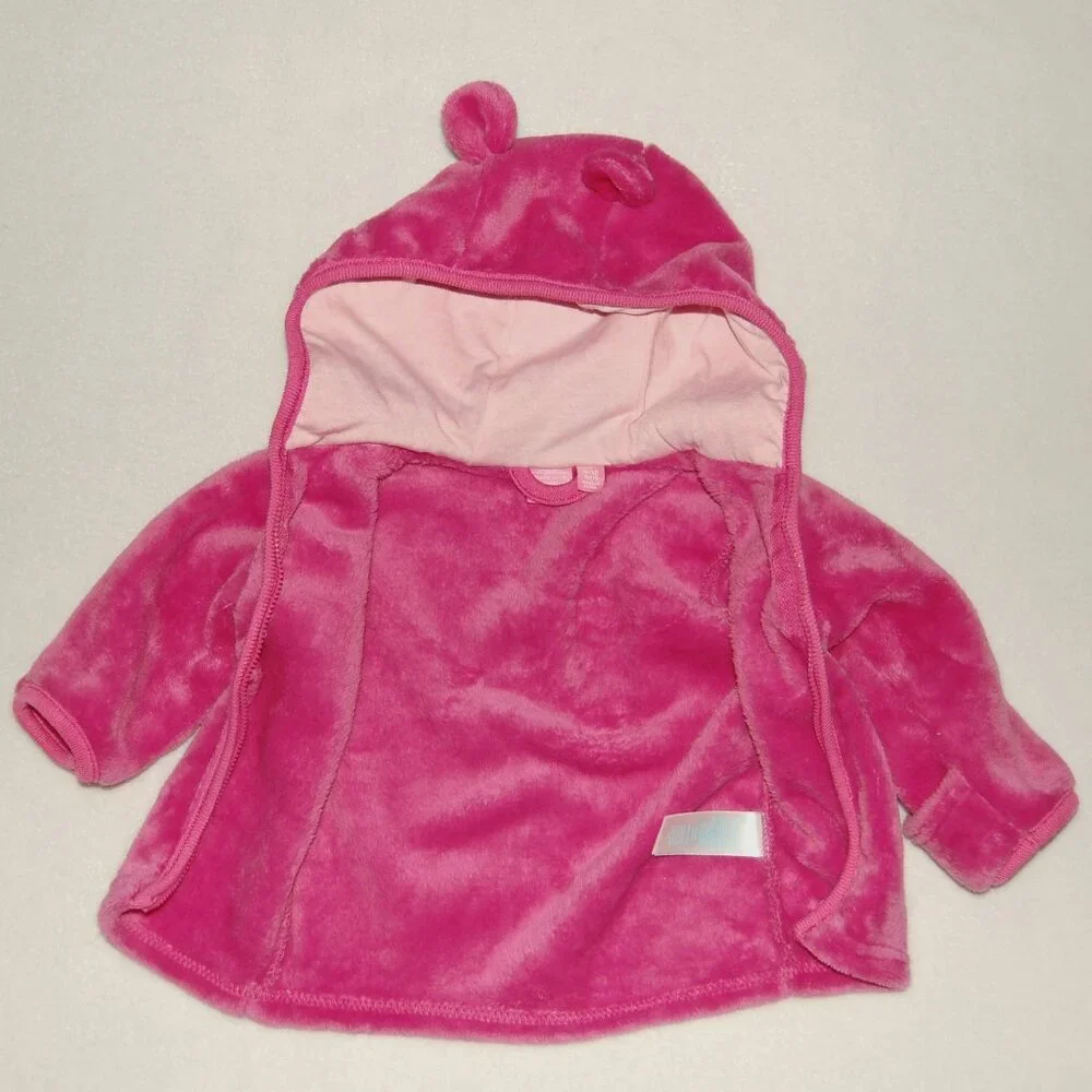 The Children's Place, 9-12M Baby Buttery Fleece Hoodie, Hot Pink